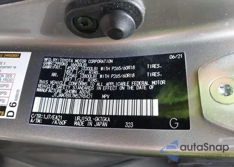 2021 Lexus Gx 460 Premium z USA, uszkodzony, nr VIN JTJAM7BX7M5298421